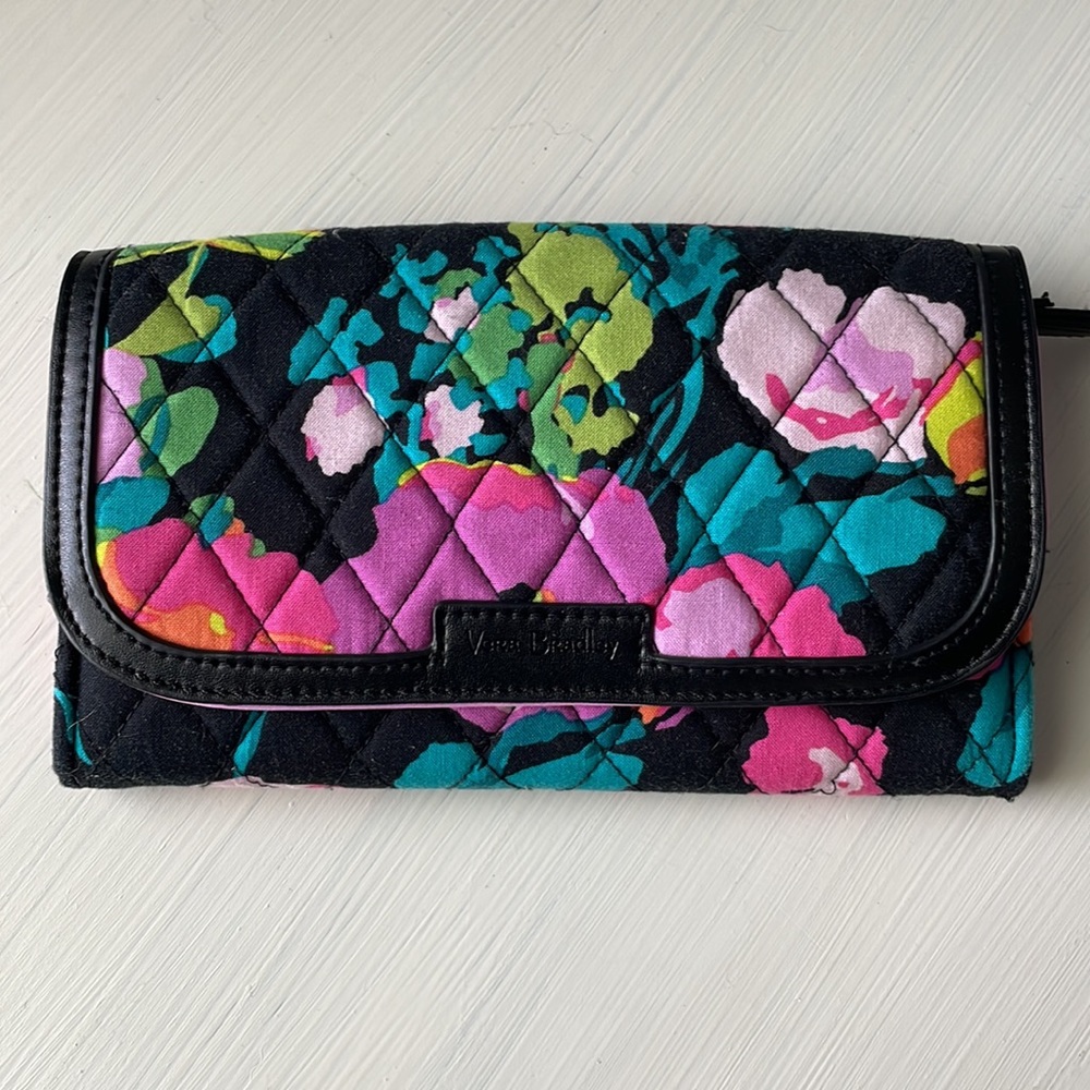 Vera Bradley Full Size Black Floral Wallet